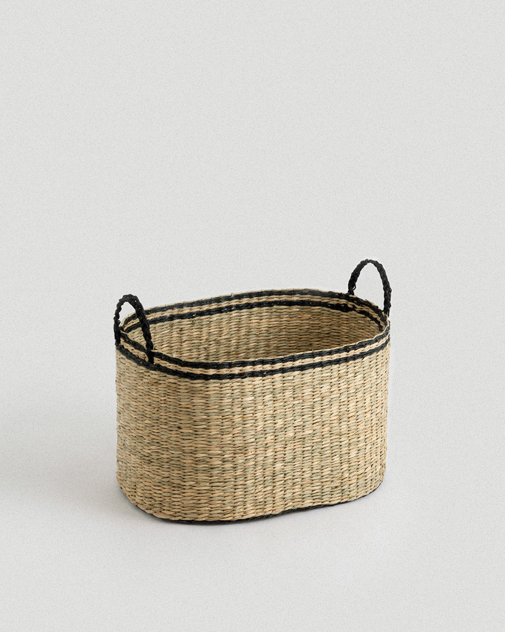 Black Kori Oval Seagrass Basket - Black Kori Oval Seagrass Basket