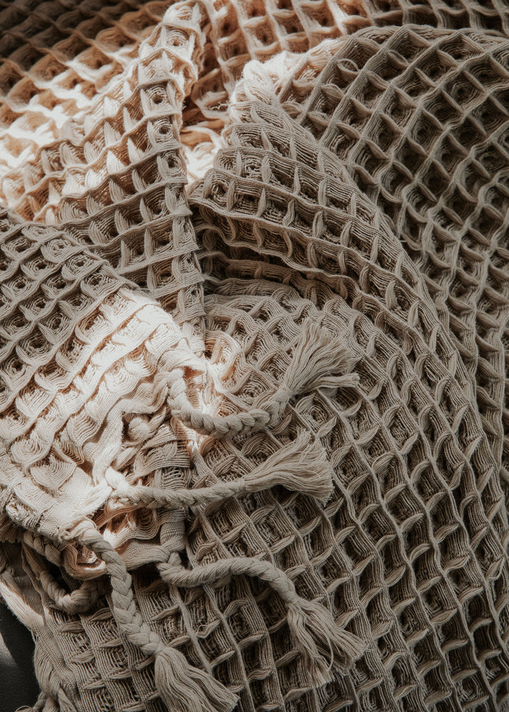 Sand Waffle Weave Throw Blanket - Sand Waffle Weave Throw Blanket