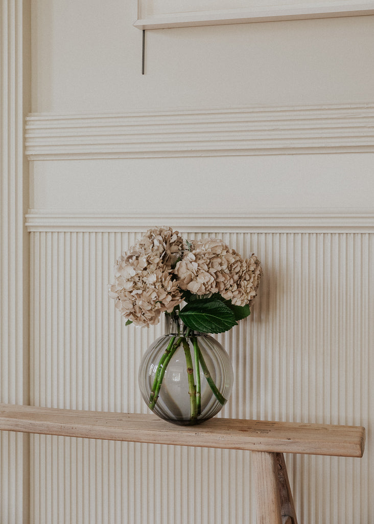 Ball Glass Vase - smoke gray