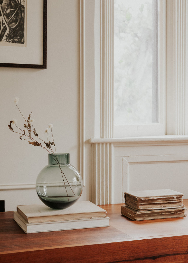 Ball Glass Vase - green