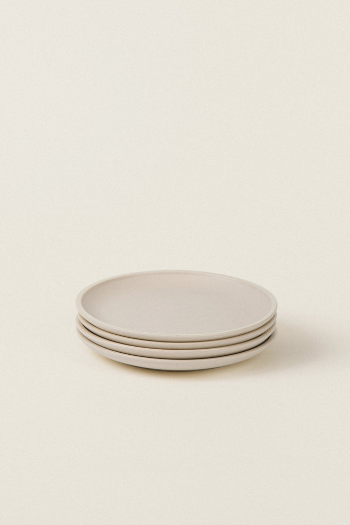Matte Ceramic Salad Plates (Set of 4) - eggshell white
