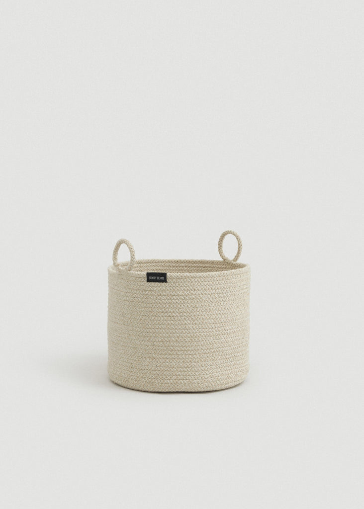 Beige Melange Loops Cotton Rope Baskets - Beige Melange Loops Cotton Rope Baskets