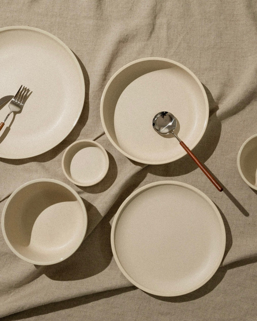 Matte Ceramic Bowls (Set of 4) - eggshell white