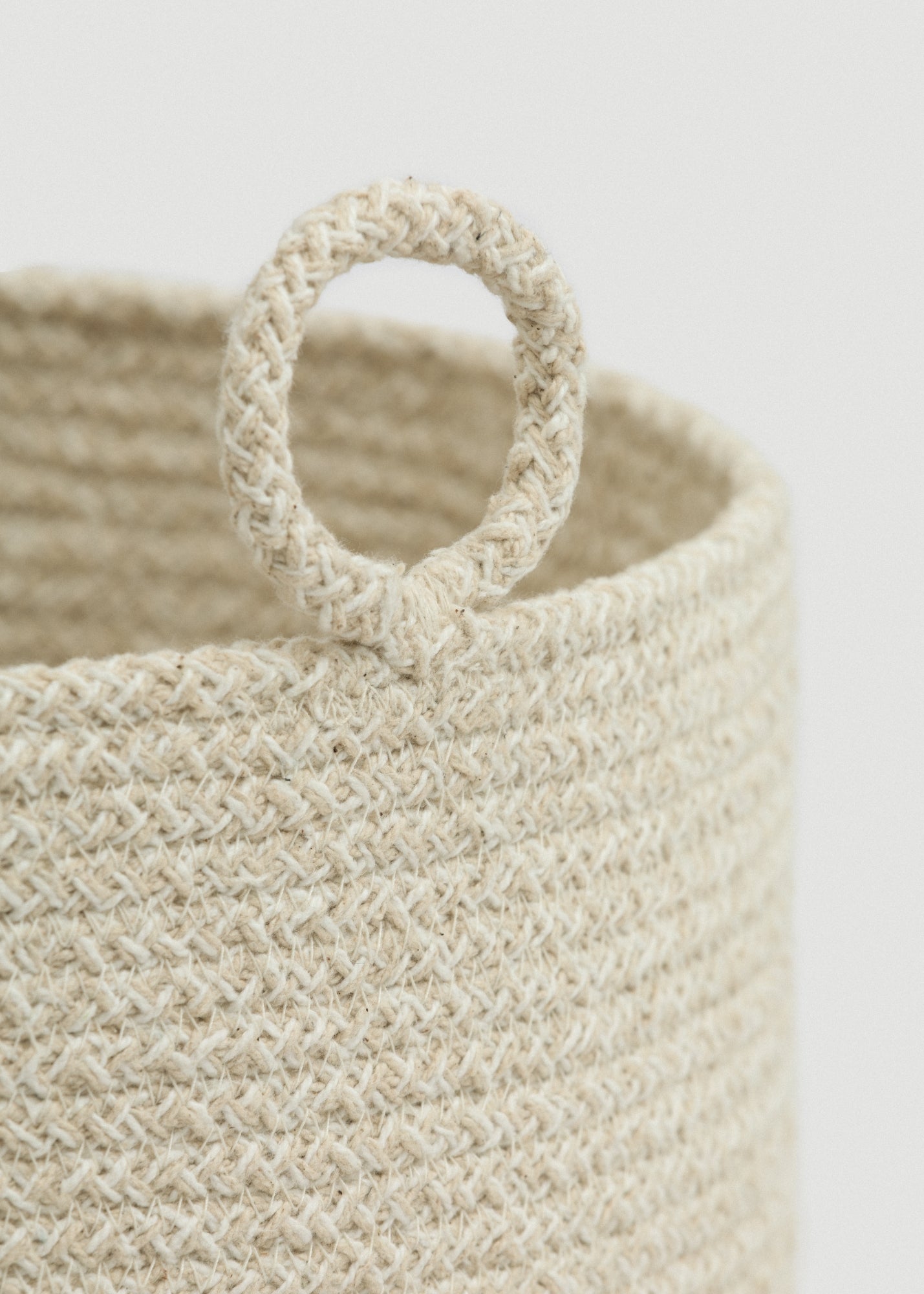 Beige Melange Loops Cotton Rope Baskets - Beige Melange Loops Cotton Rope Baskets