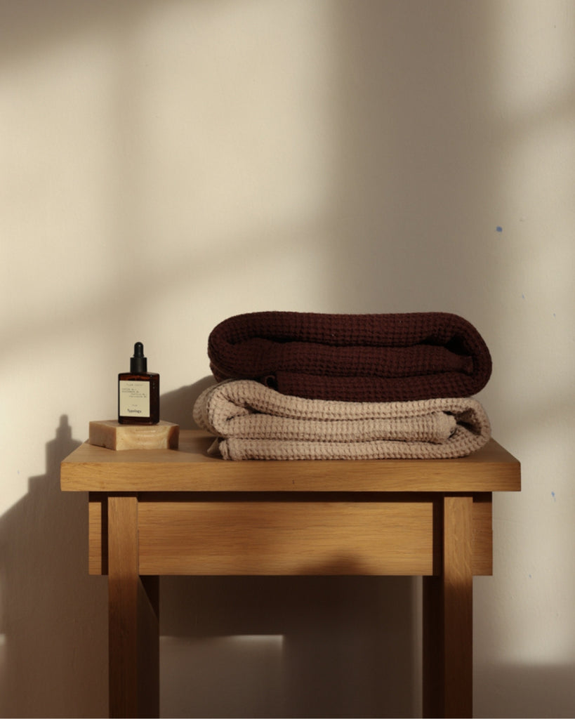 Umber Brown Everyday Waffle Towels Set - Umber Brown Everyday Waffle Towels Set