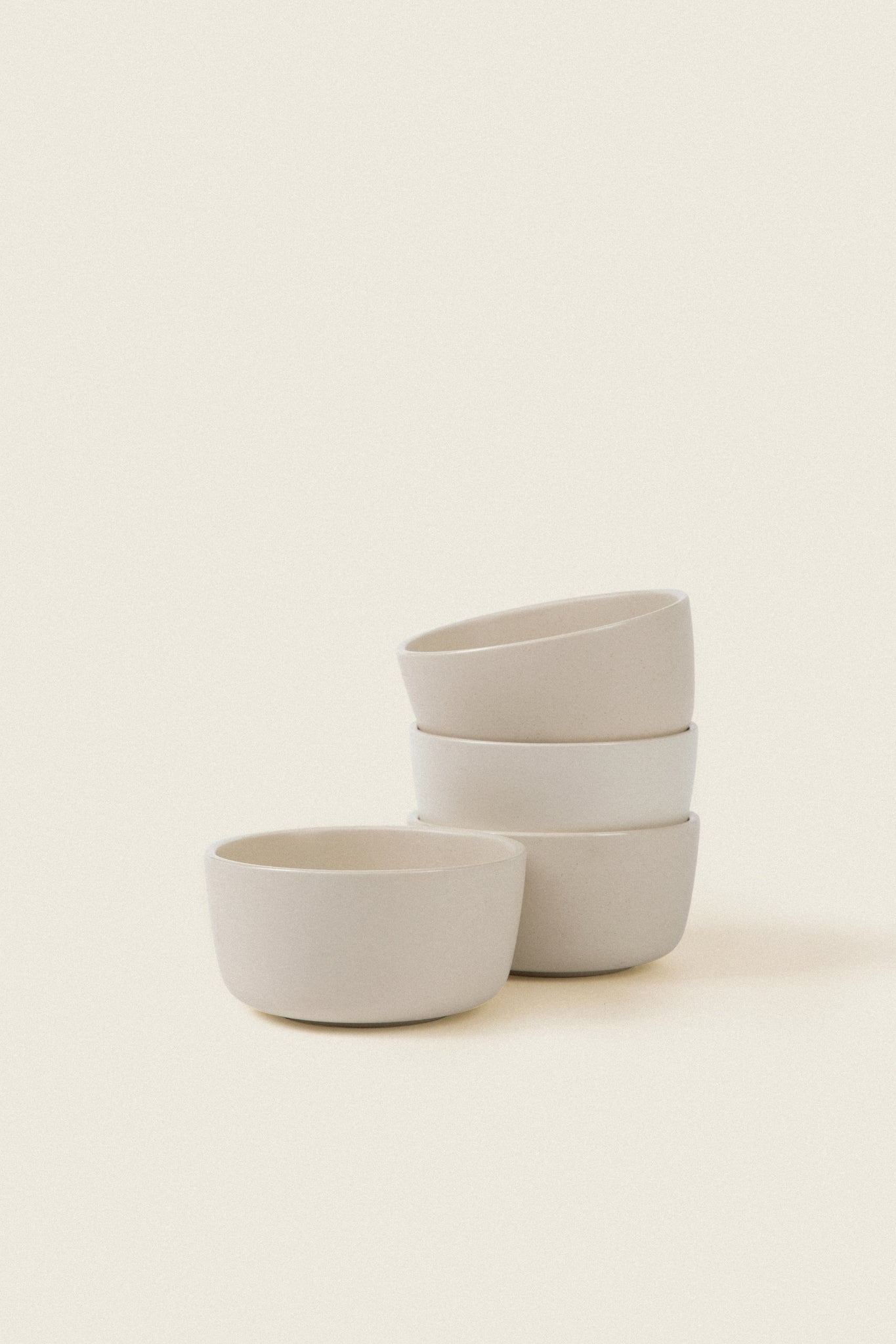 Matte Ceramic Bowls (Set of 4) - eggshell white