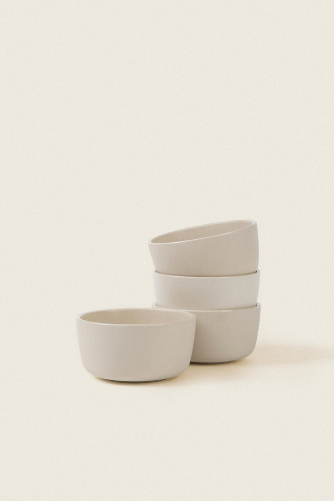 Matte Ceramic Bowls (Set of 4) - eggshell white