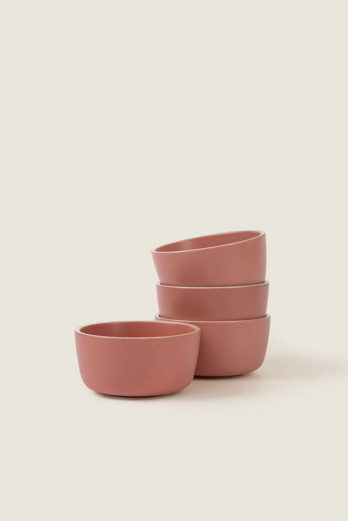 Matte Ceramic Bowls (Set of 4) - dusty pink