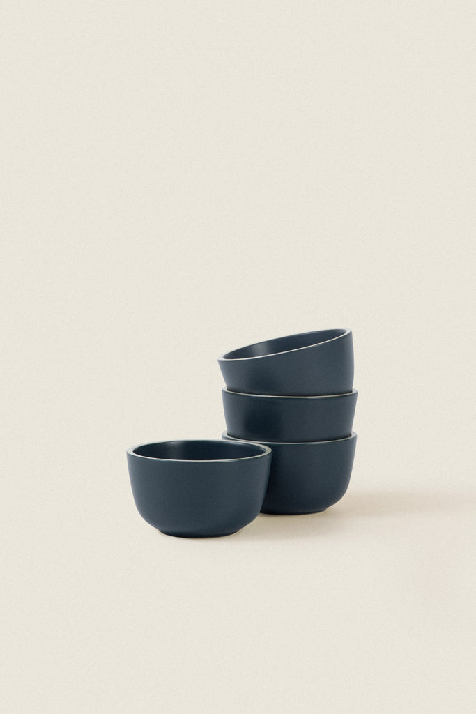 Matte Ceramic Small Bowls (Set of 4) - midnight blue
