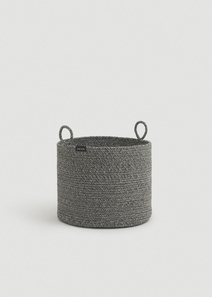 Gray Melange Loops Cotton Rope Baskets - Gray Melange Loops Cotton Rope Baskets