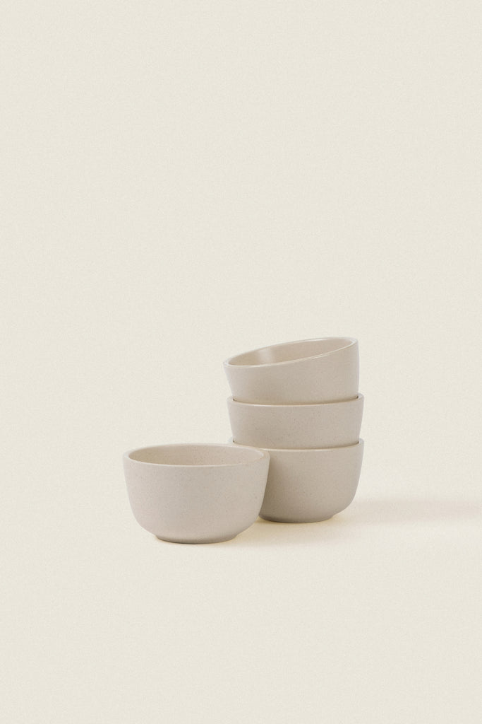 Matte Ceramic Small Bowls (Set of 4) - eggshell white