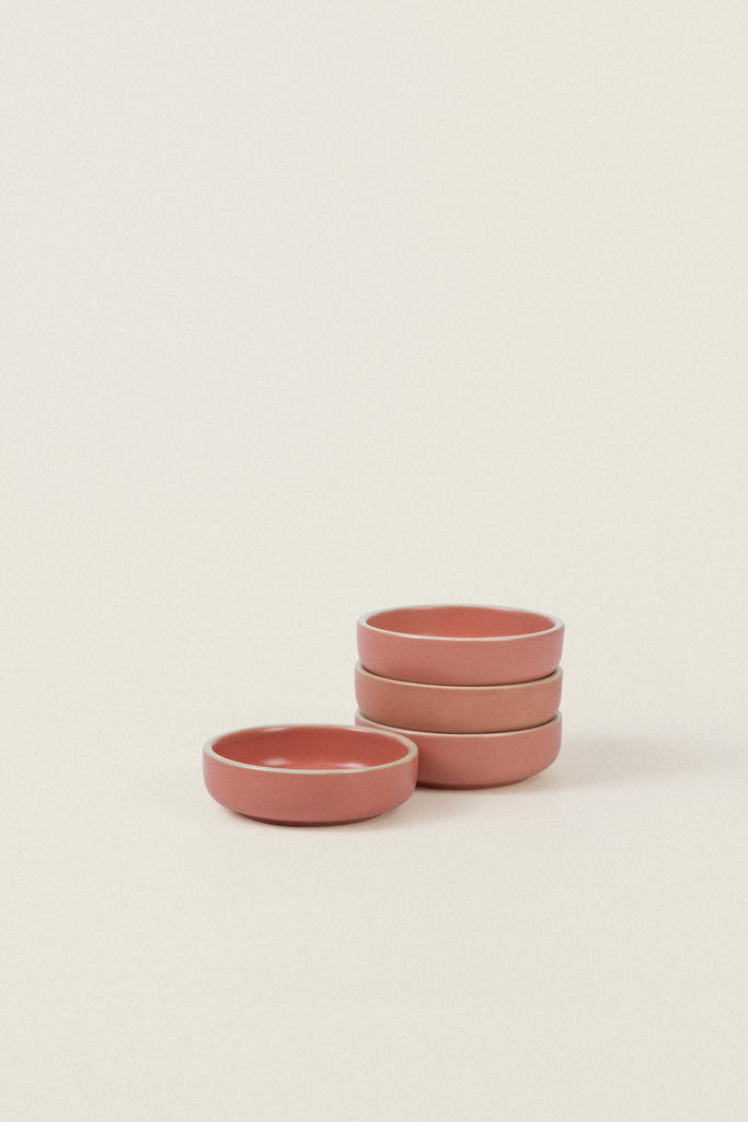 Matte Ceramic Sauce Dish (Set of 4) - dusty pink