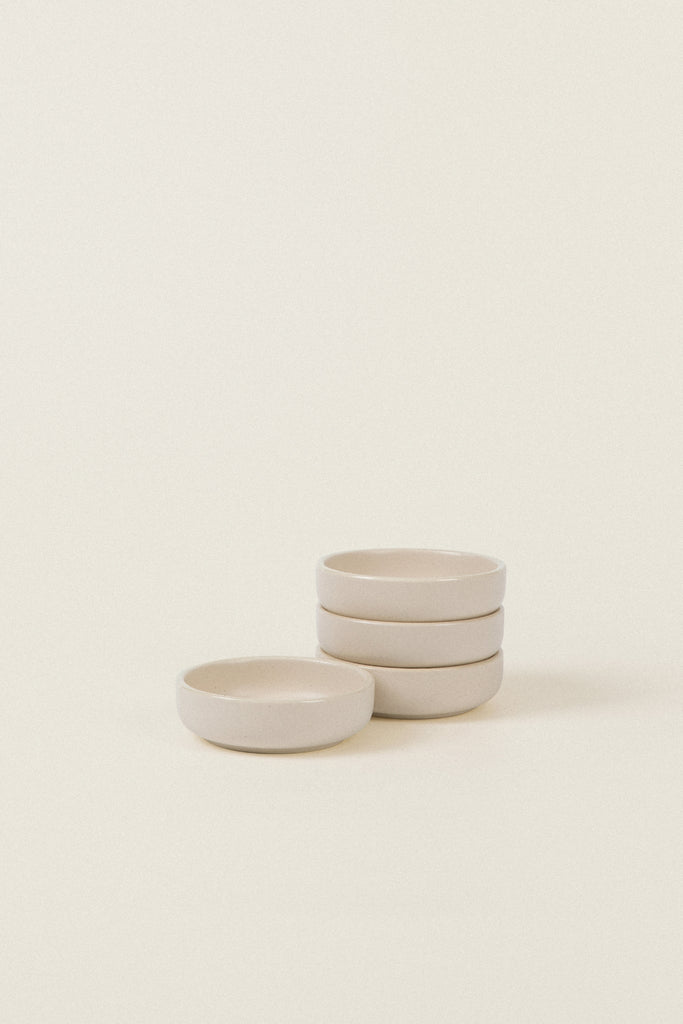 Matte Ceramic Sauce Dish (Set of 4) - eggshell white