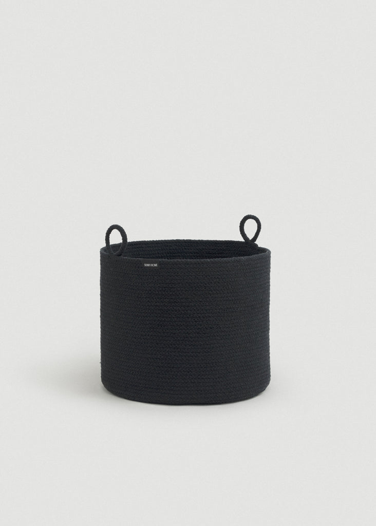 Black Loops Cotton Rope Baskets - Black Loops Cotton Rope Baskets