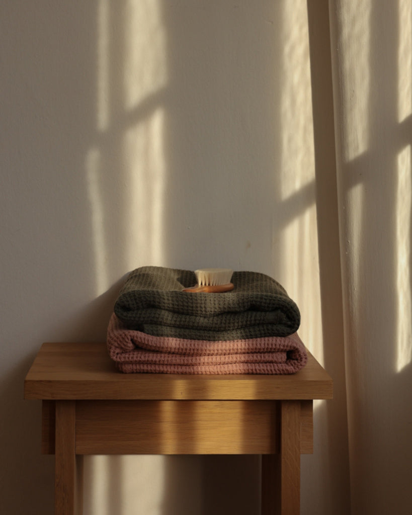 Olive Green Everyday Waffle Towels Set - Olive Green Everyday Waffle Towels Set