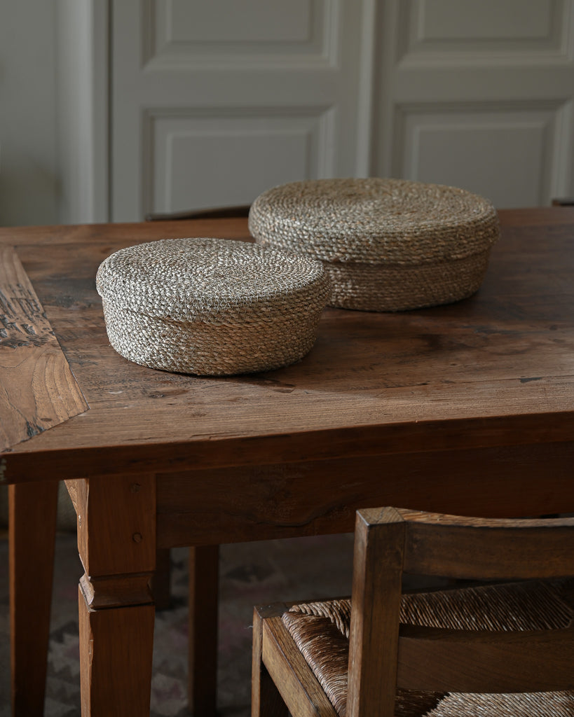 Small Souk Round Seagrass Basket with Lid - Small Souk Round Seagrass Basket with Lid