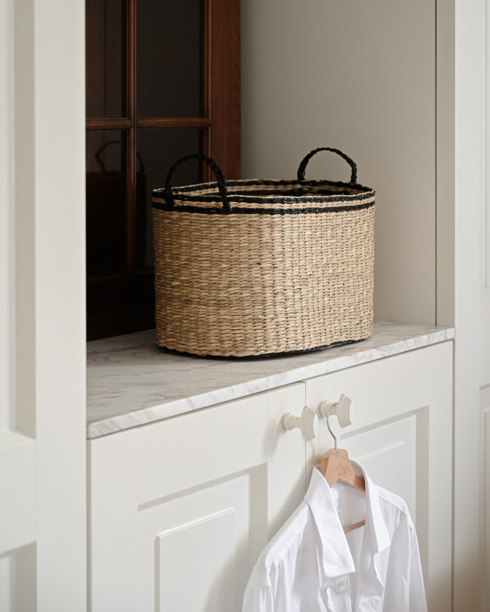 Black Kori Oval Seagrass Basket - Black Kori Oval Seagrass Basket