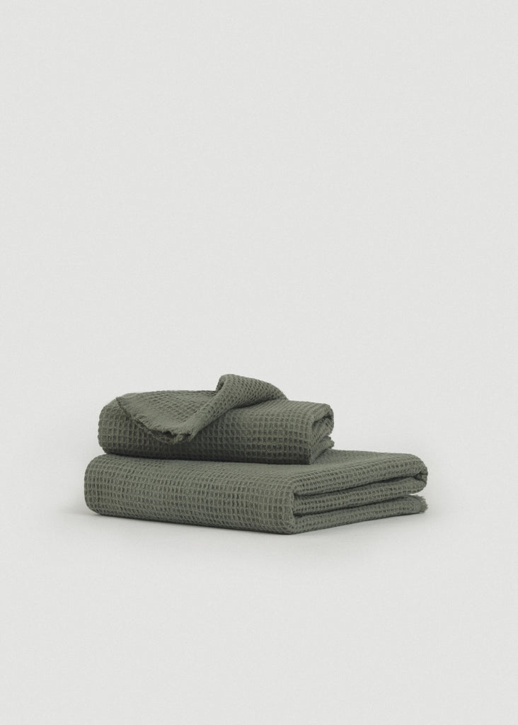 Olive Green Everyday Waffle Towels Set - Olive Green Everyday Waffle Towels Set
