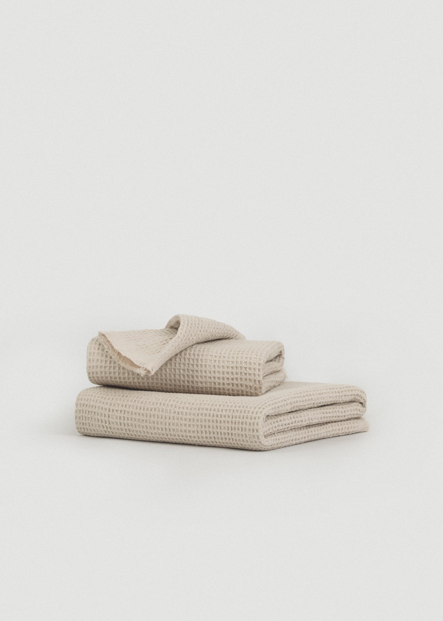 Warm Oatmeal Everyday Waffle Towels Set - Warm Oatmeal Everyday Waffle Towels Set