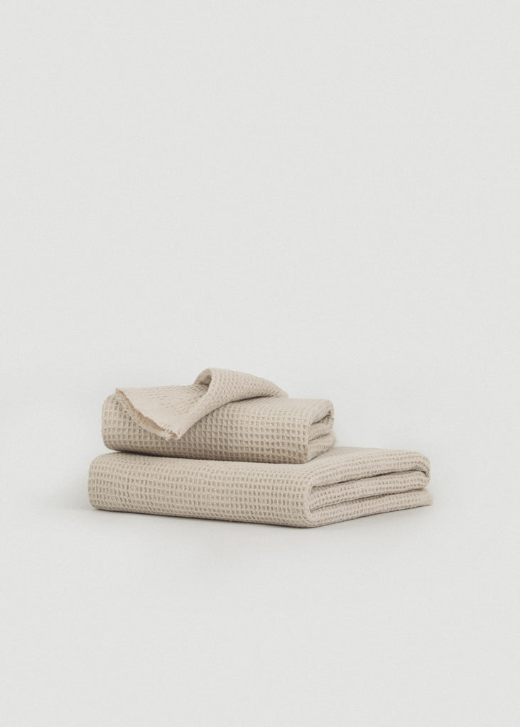 Warm Oatmeal Everyday Waffle Towels Set - Warm Oatmeal Everyday Waffle Towels Set