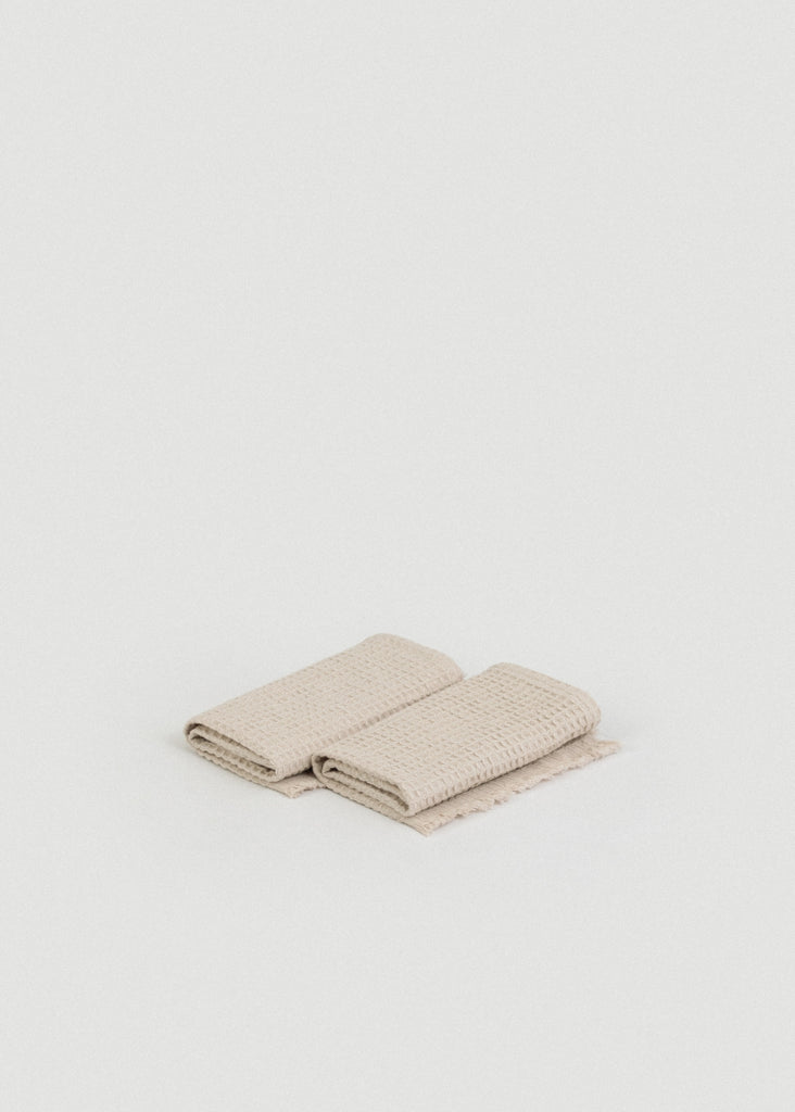 Warm Oatmeal Everyday Waffle Towels Set - Warm Oatmeal Everyday Waffle Towels Set
