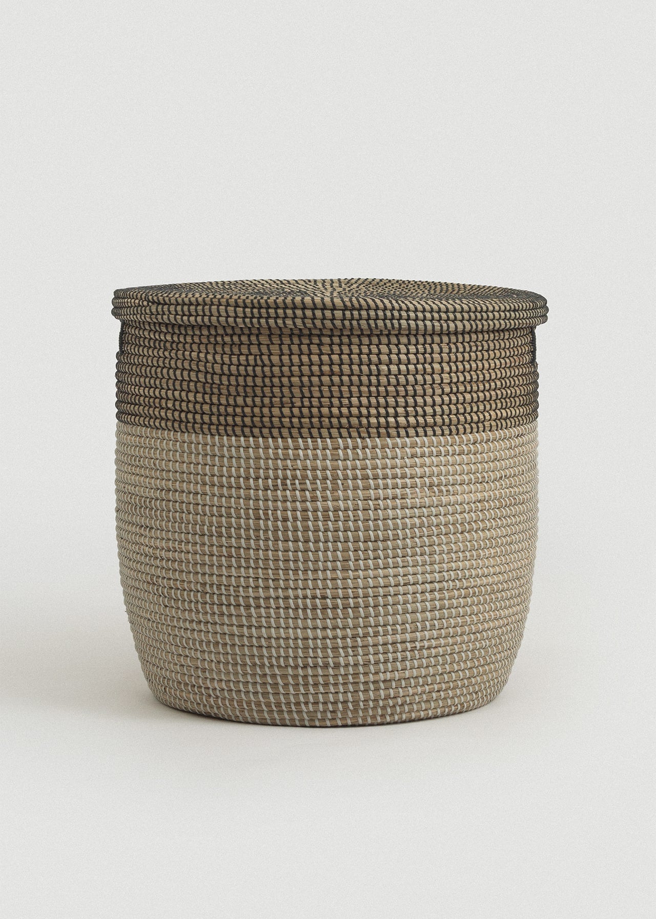 Black Medina Flat Lid Seagrass Baskets Set - Black Medina Flat Lid Seagrass Baskets Set