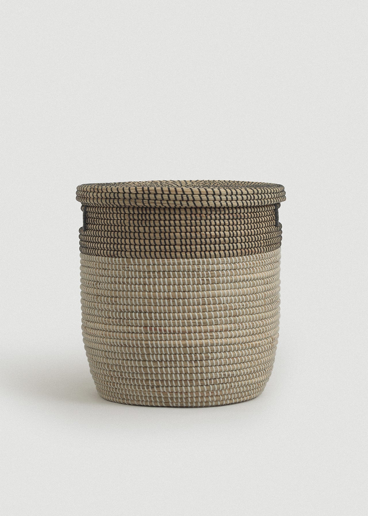 Black Medina Flat Lid Seagrass Baskets Set - Black Medina Flat Lid Seagrass Baskets Set