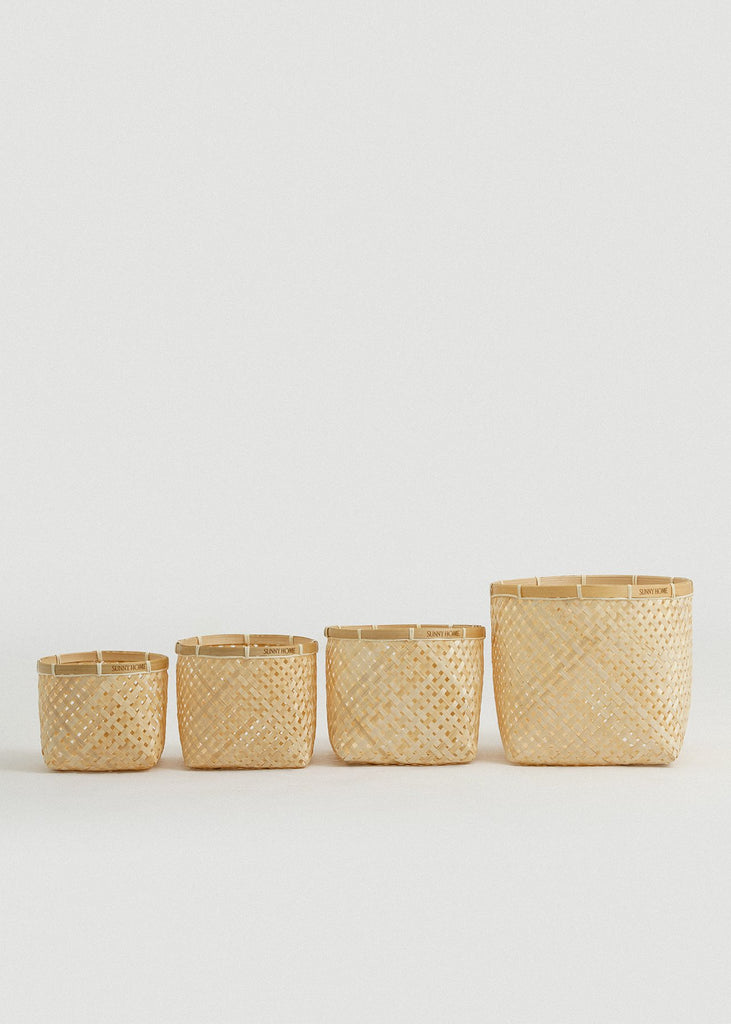 Muko Square Organizing Bamboo Baskets (Set of 4) - Muko Square Organizing Bamboo Baskets (Set of 4)