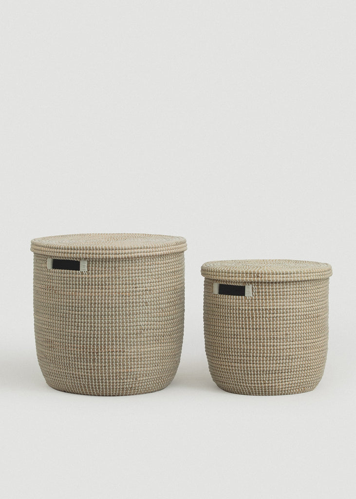Large Medina Flat Lid Seagrass Basket - Large Medina Flat Lid Seagrass Basket
