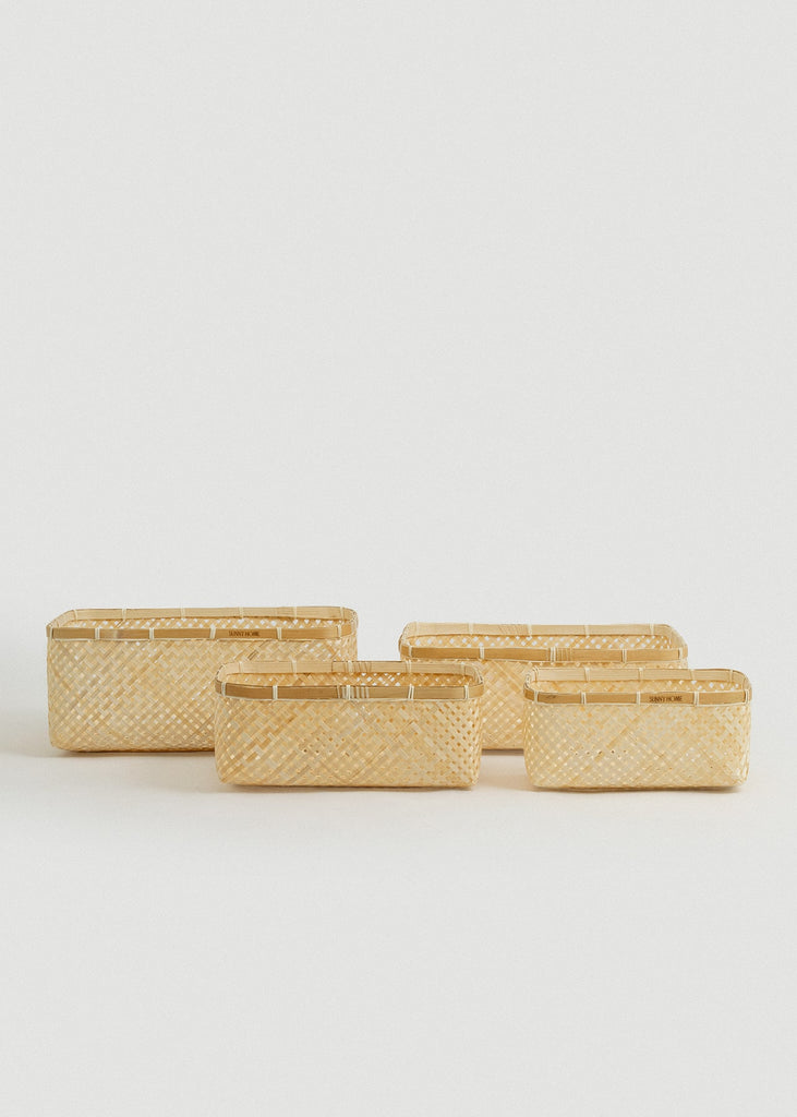 Muko Rectangular Organizing Bamboo Baskets (Set of 4) - Muko Rectangular Organizing Bamboo Baskets (Set of 4)