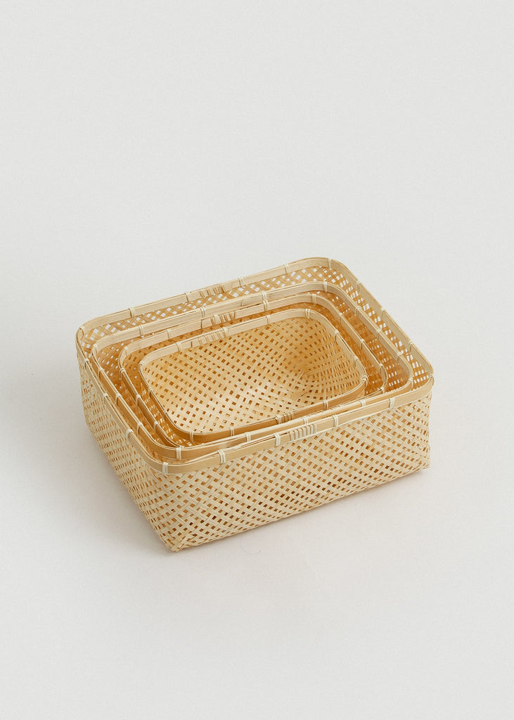 Muko Rectangular Organizing Bamboo Baskets (Set of 4) - Muko Rectangular Organizing Bamboo Baskets (Set of 4)