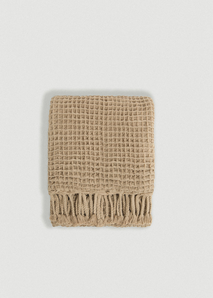 Sand Waffle Weave Throw Blanket - Sand Waffle Weave Throw Blanket