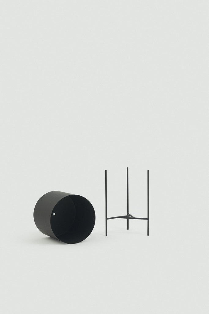 Small Black Botanic Plant Pot with Stand - Small Black Botanic Plant Pot with Stand