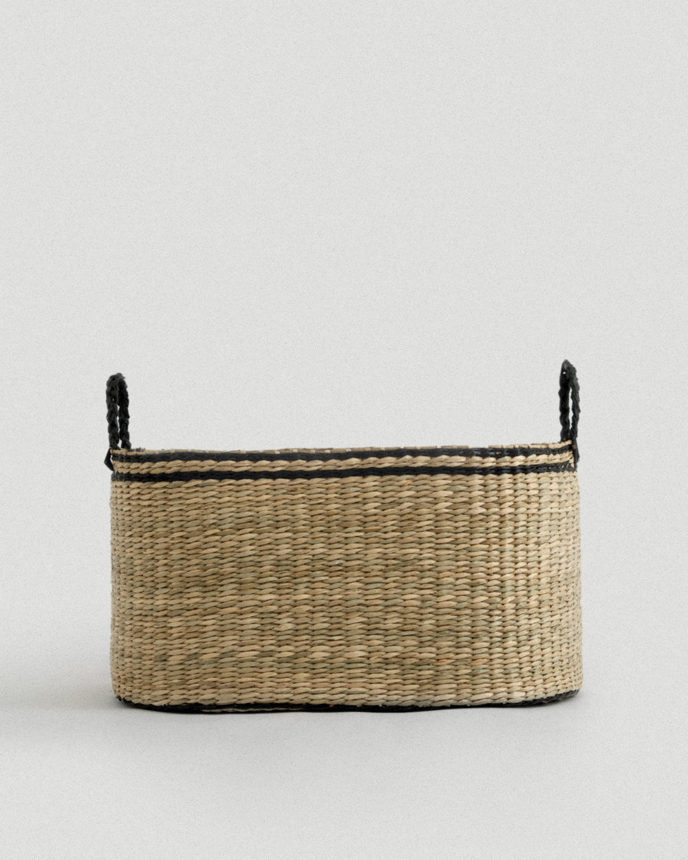 Large Black Kori Oval Seagrass Basket - Large Black Kori Oval Seagrass Basket