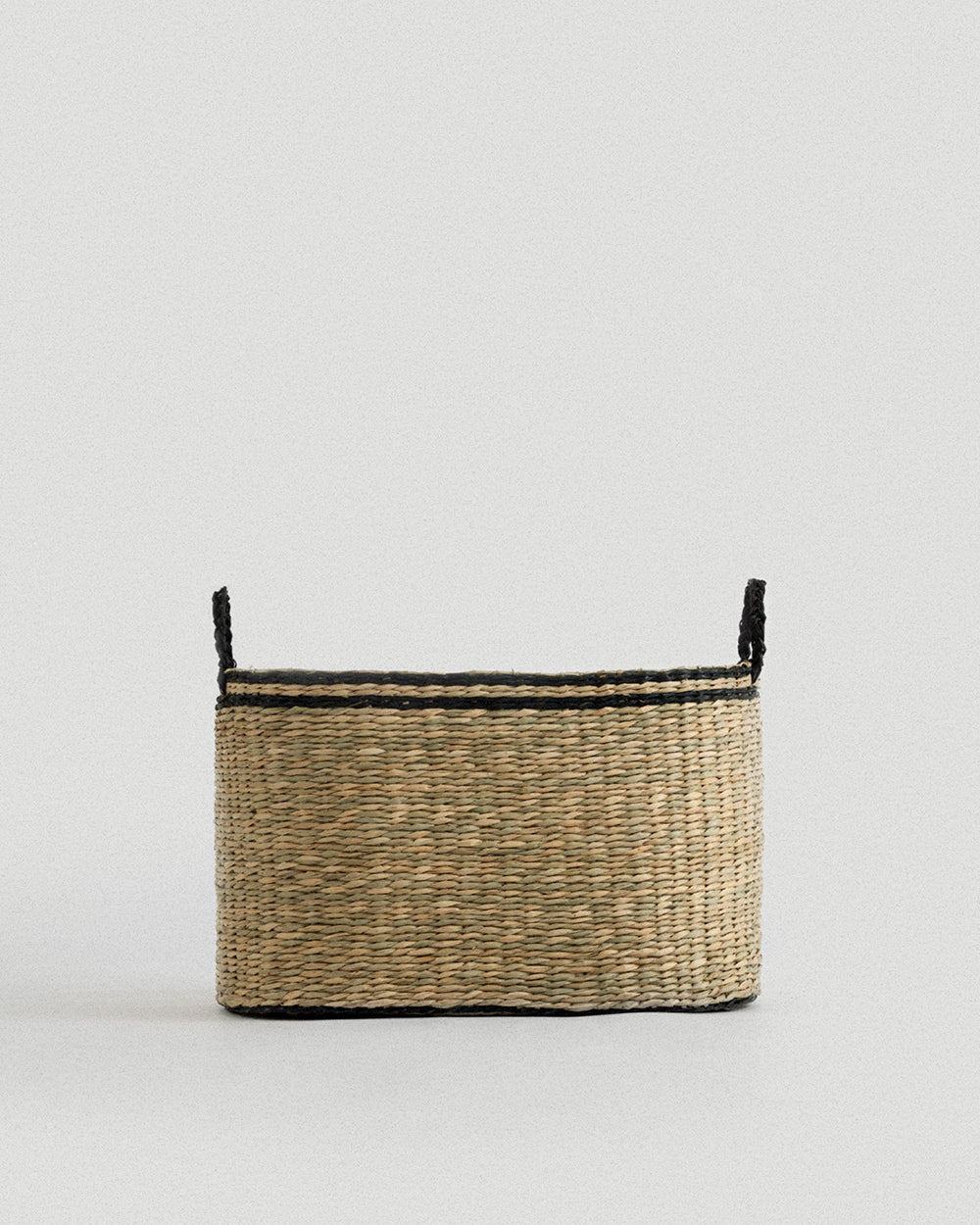 Small Black Kori Oval Seagrass Basket - Small Black Kori Oval Seagrass Basket
