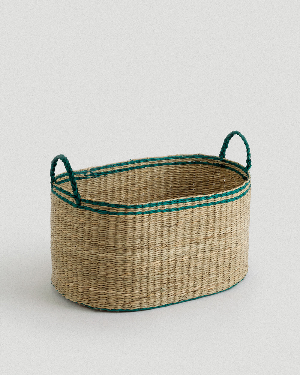 Green Kori Oval Seagrass Basket - Green Kori Oval Seagrass Basket