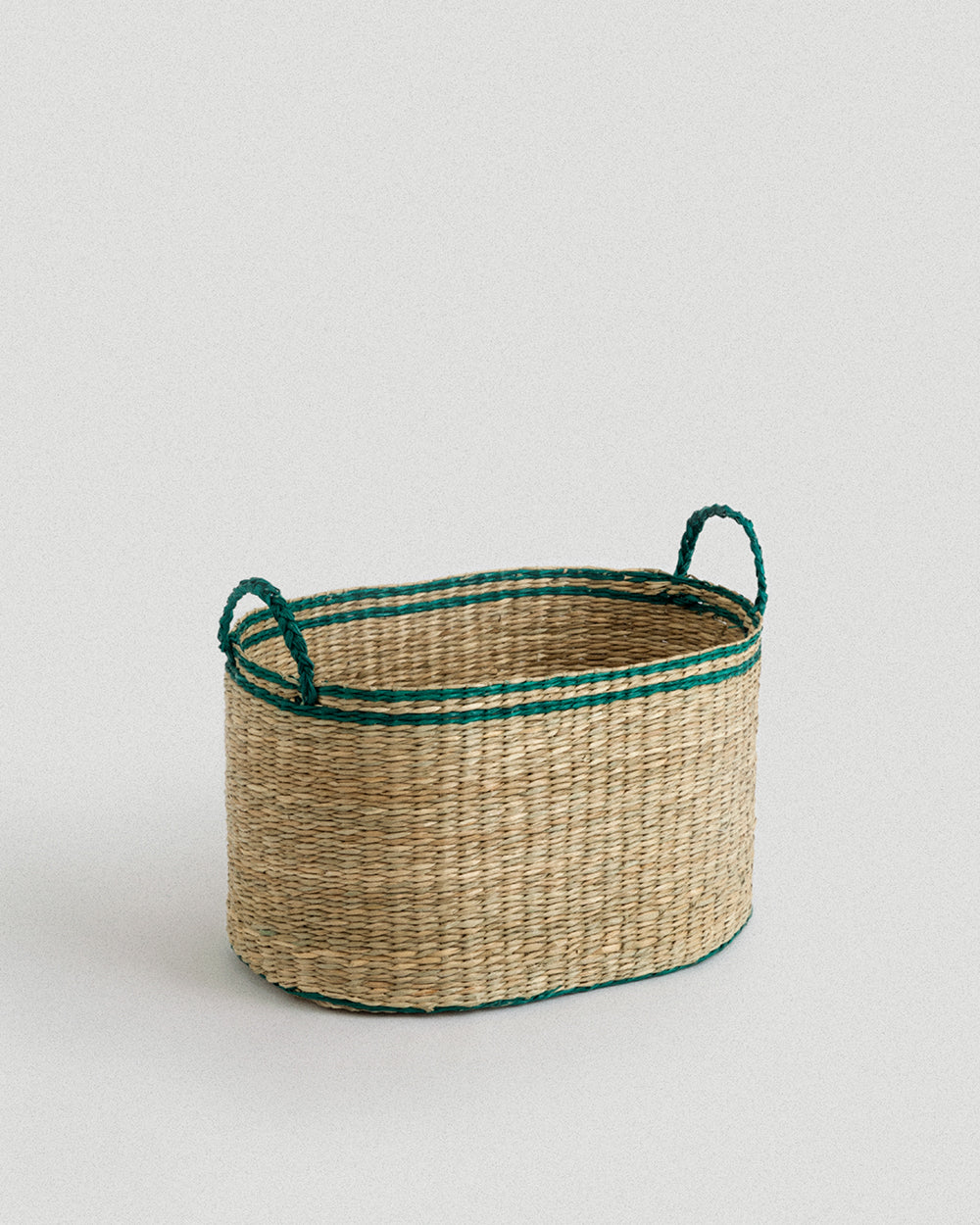 Green Kori Oval Seagrass Basket - Green Kori Oval Seagrass Basket