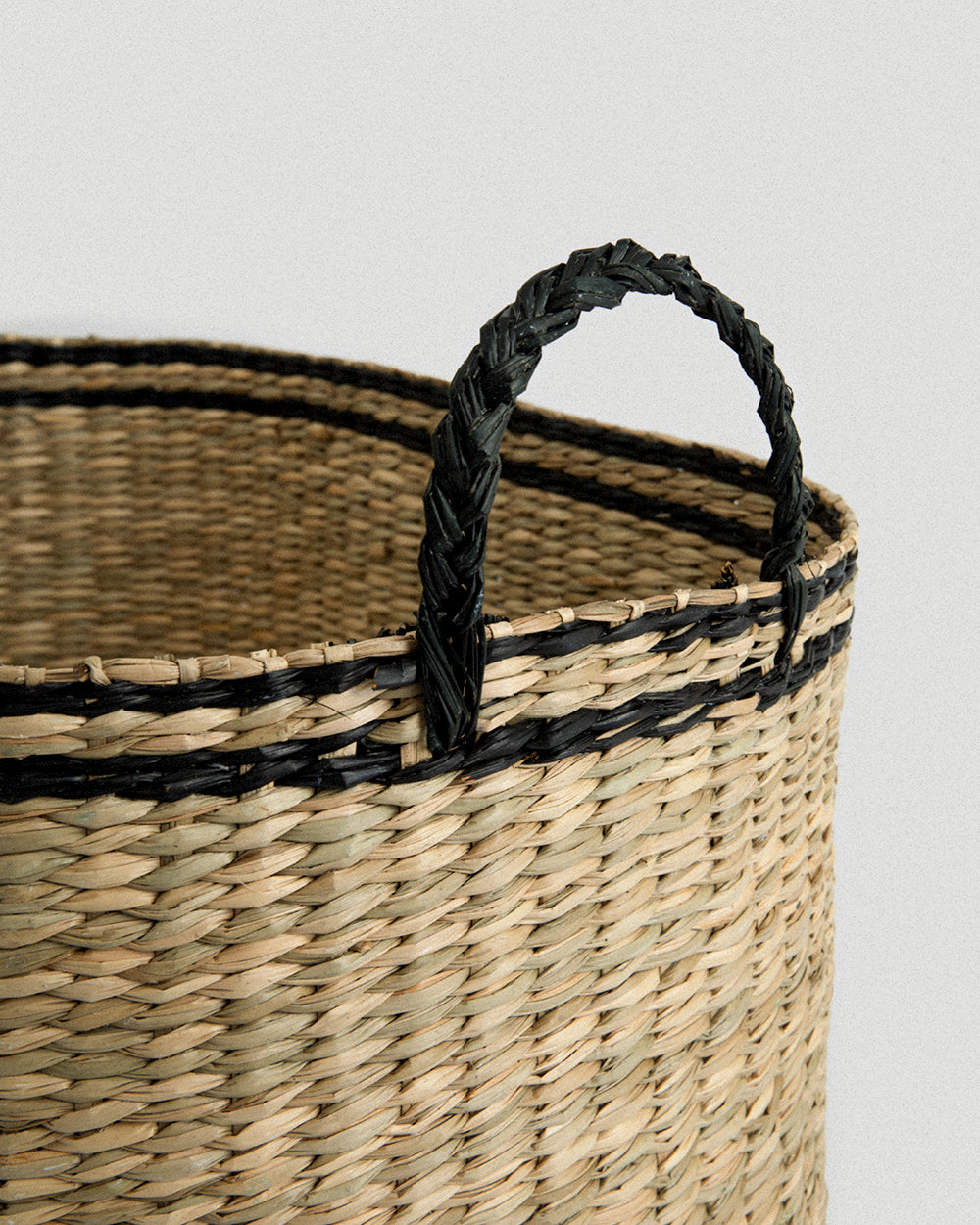 Large Black Kori Oval Seagrass Basket - Large Black Kori Oval Seagrass Basket