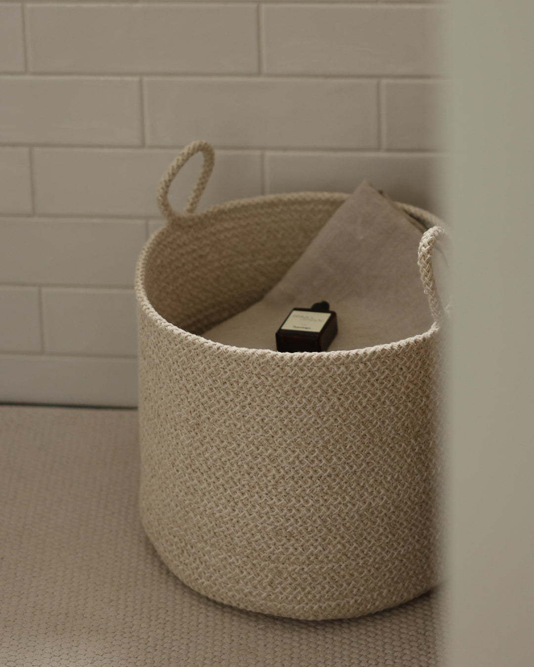 Beige Melange Loops Cotton Rope Baskets - Beige Melange Loops Cotton Rope Baskets