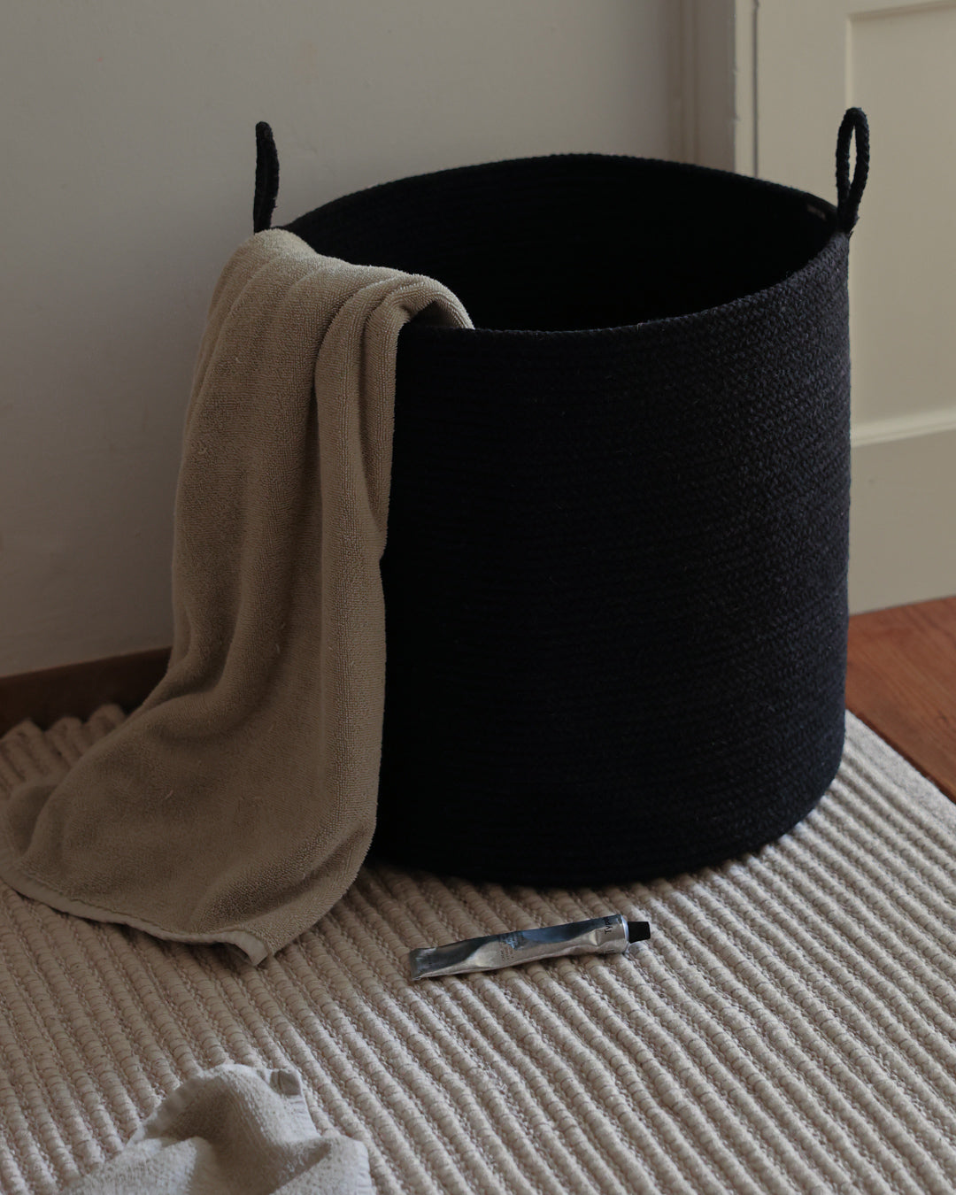 Black Loops Cotton Rope Baskets - Black Loops Cotton Rope Baskets