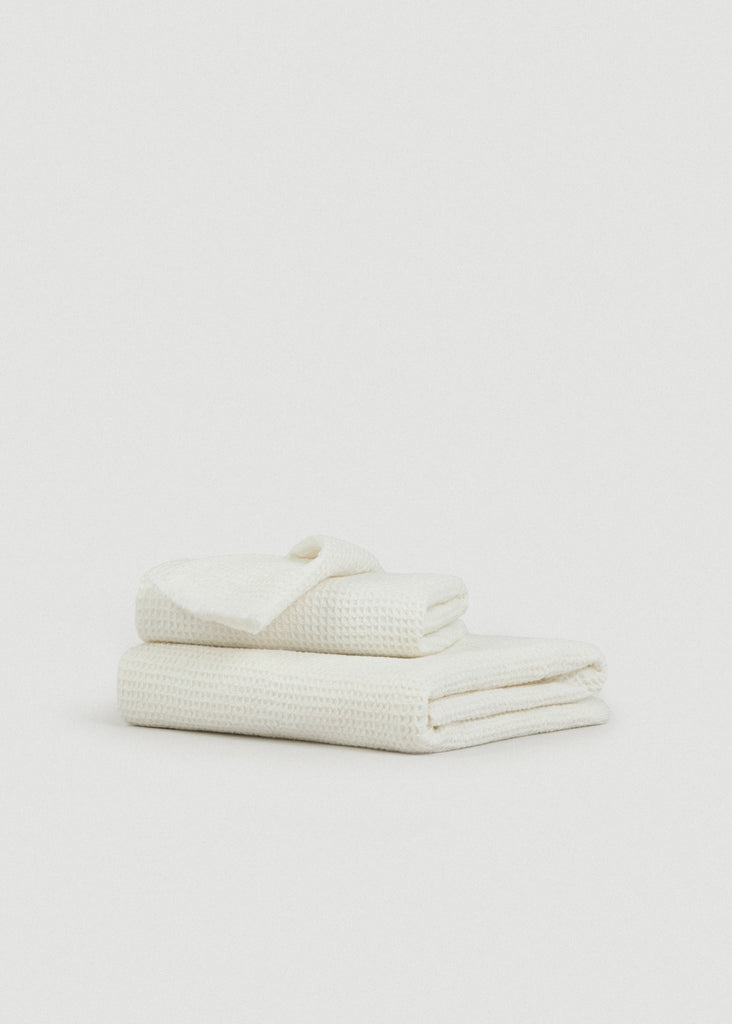 Soft White Everyday Waffle Towels Set - Soft White Everyday Waffle Towels Set