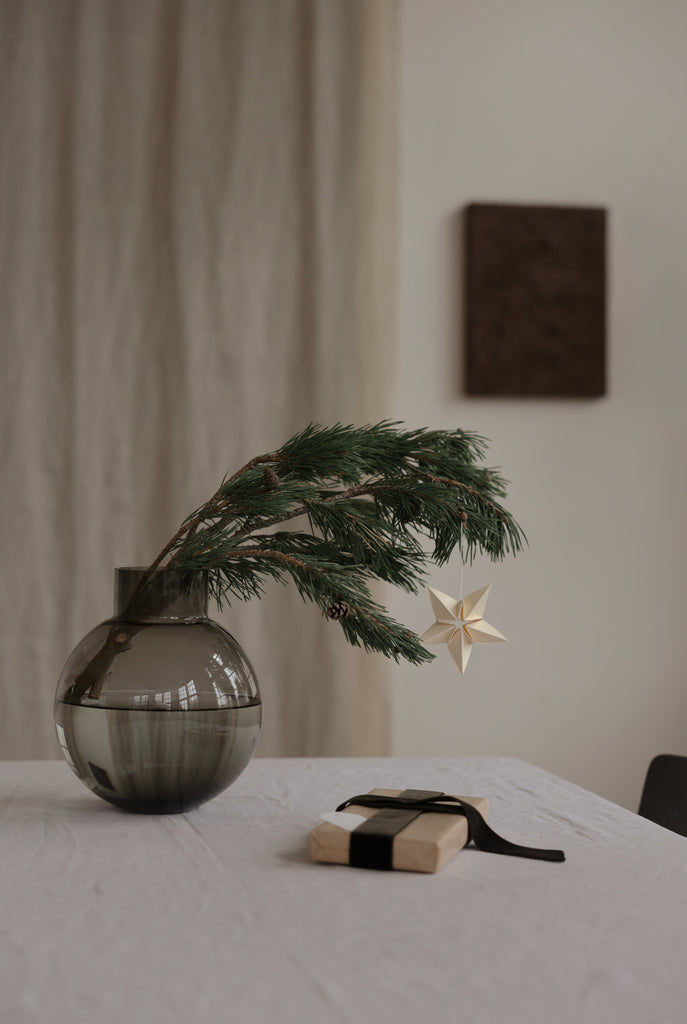 Ball Glass Vase - smoke gray