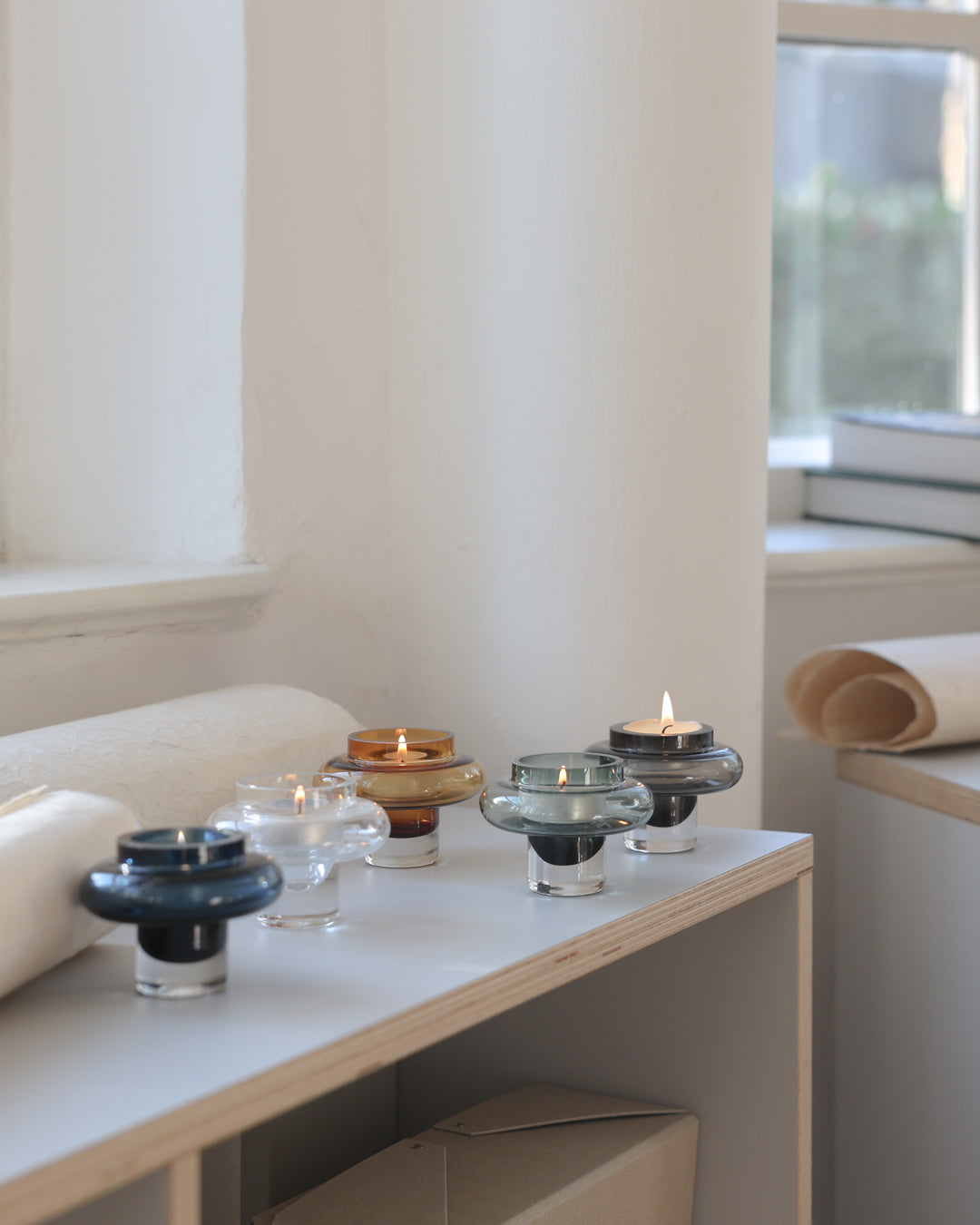 Kandila Tealight Candle Holder - smoke gray