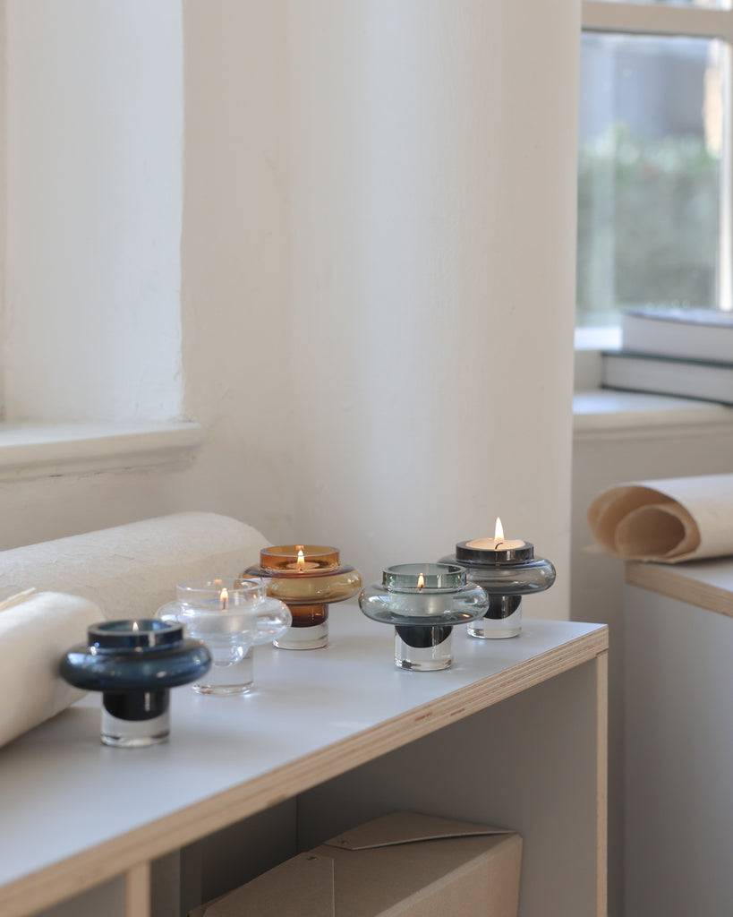 Kandila Tealight Candle Holder - smoke gray