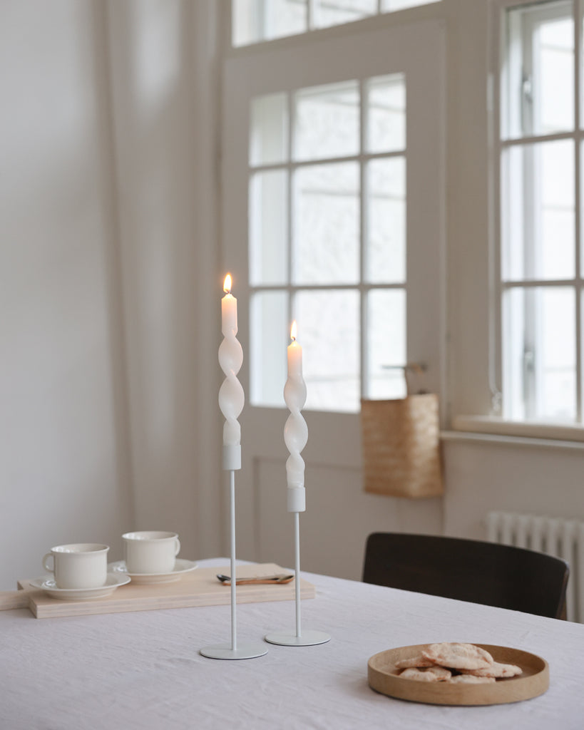 White Doric Candle Holder - White Doric Candle Holder