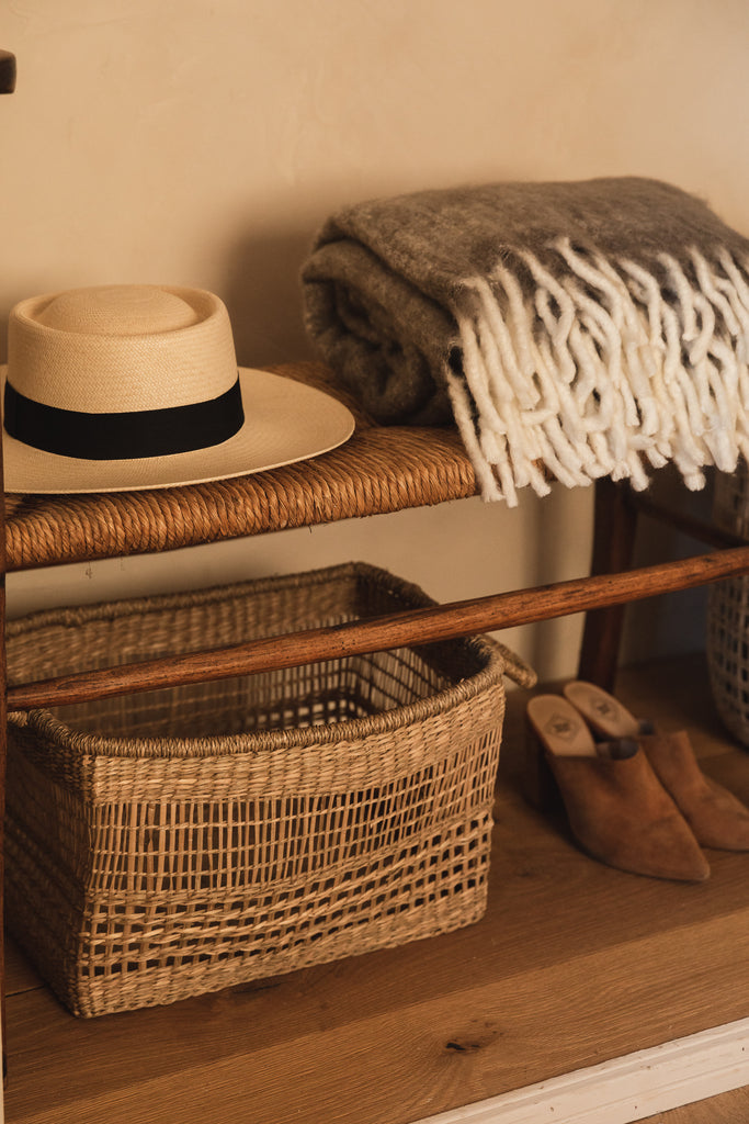 Medium Salema Rectangular Seagrass Basket with Handles - Medium Salema Rectangular Seagrass Basket with Handles