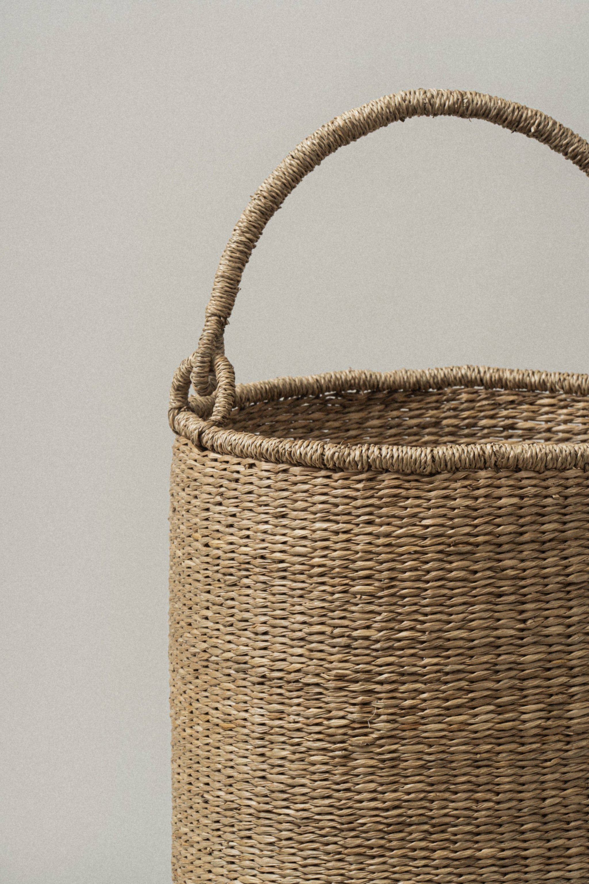 Satna Tall Seagrass Bucket Basket - Satna Tall Seagrass Bucket Basket