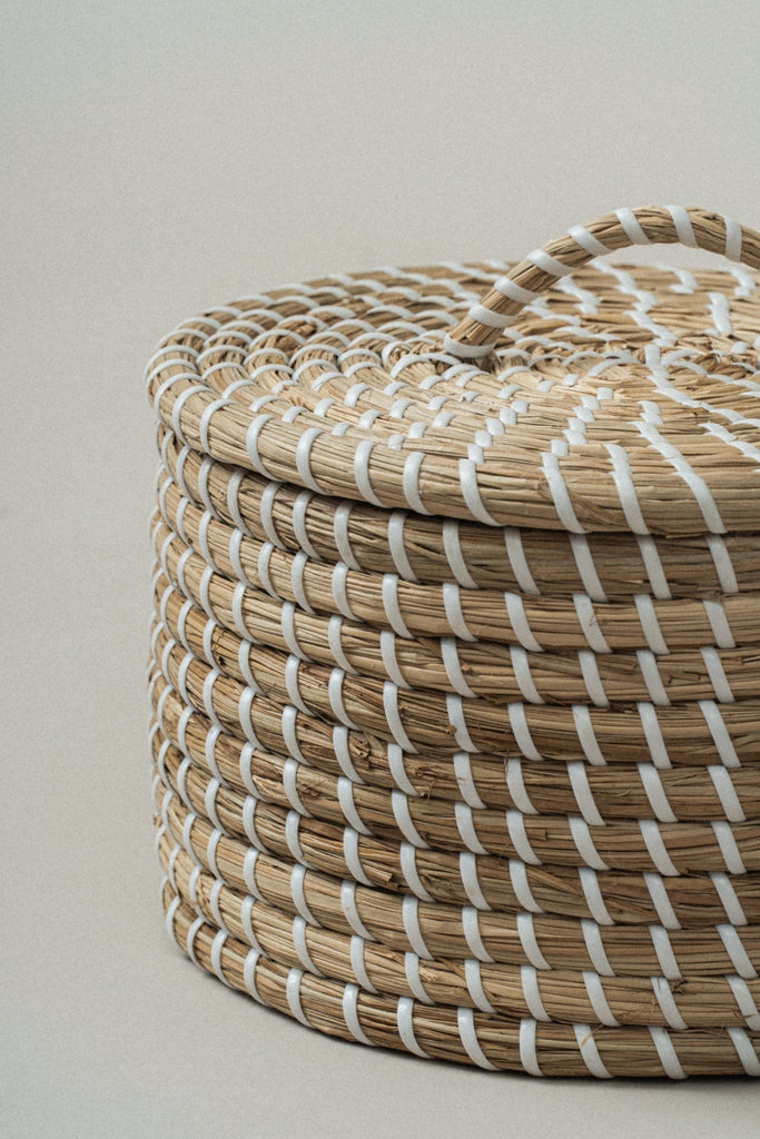 Large Medina Seagrass Woven Canister - Large Medina Seagrass Woven Canister