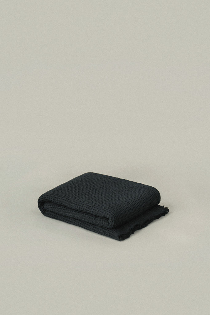 Ink Black Everyday Waffle Towels - featured