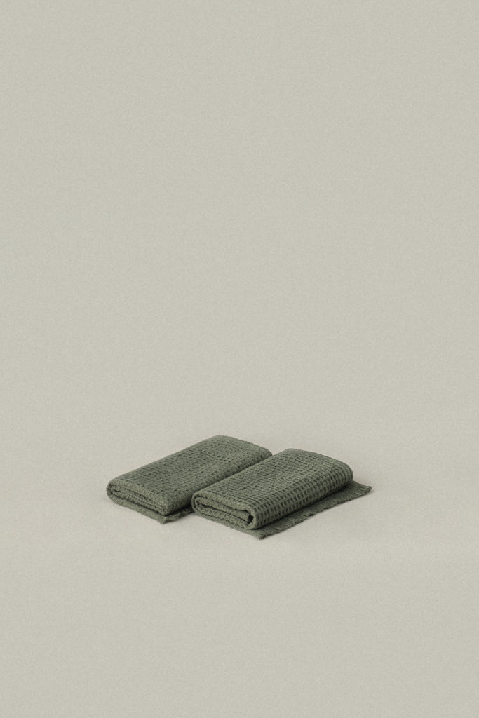 Olive Green Everyday Waffle Towels - Olive Green Everyday Waffle Towels